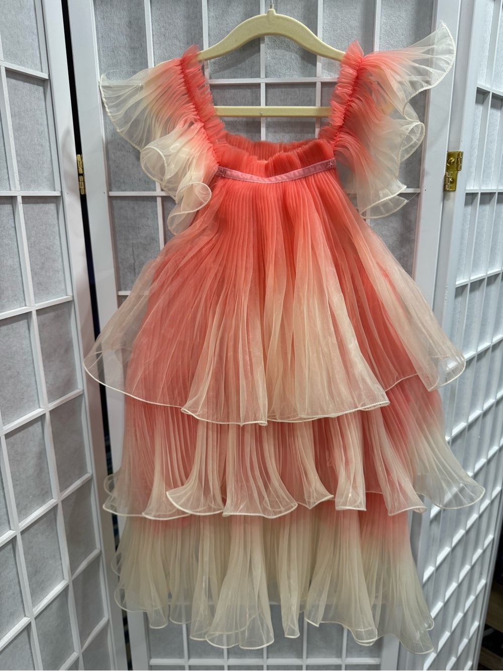 Meri Meri Coral and Cream Fairy Tulle Dress